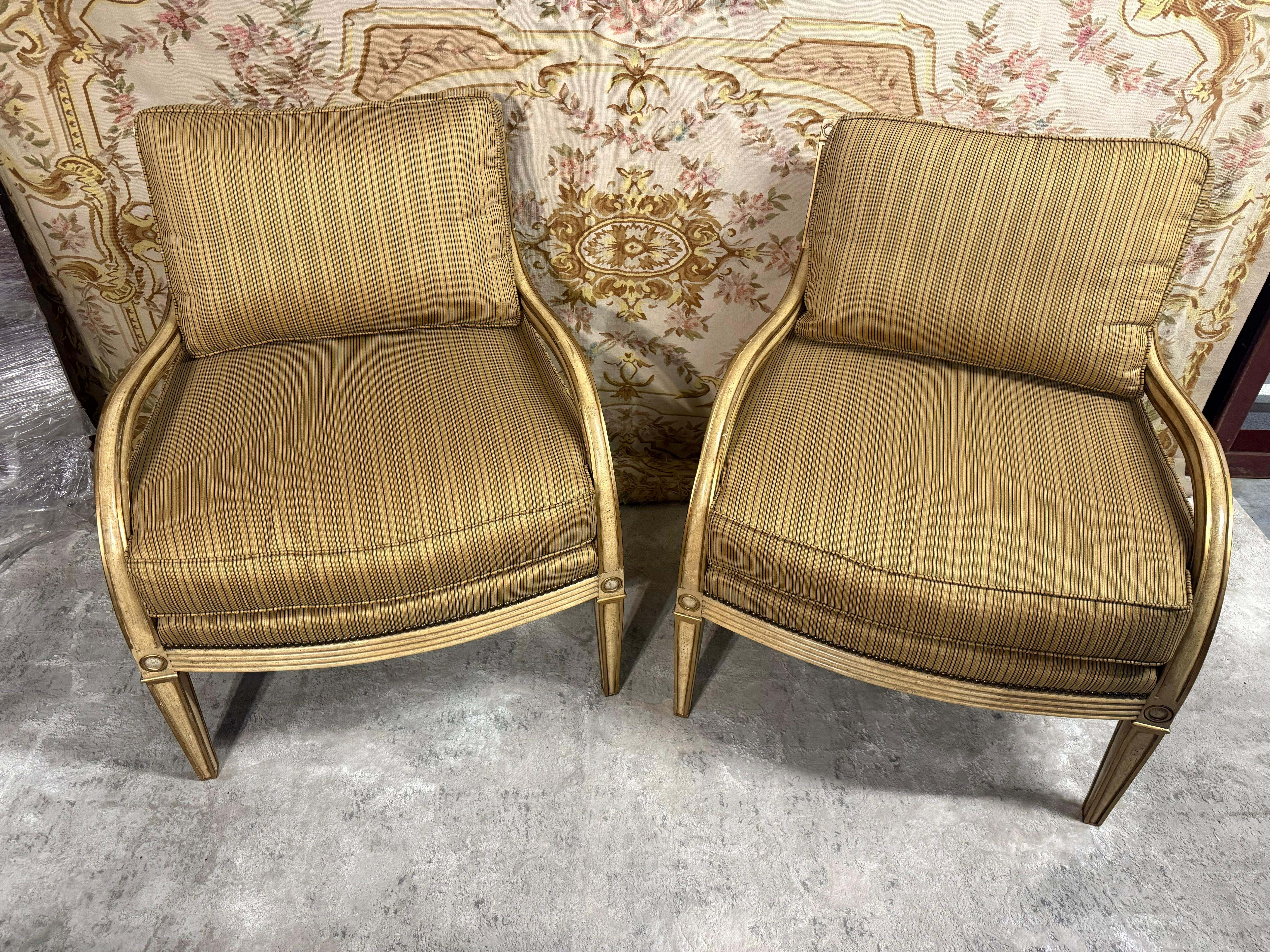 Gilt Wood Lounge Chairs