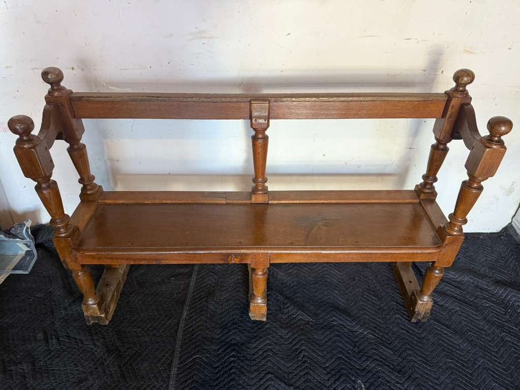 Antique Oak Hall Bench