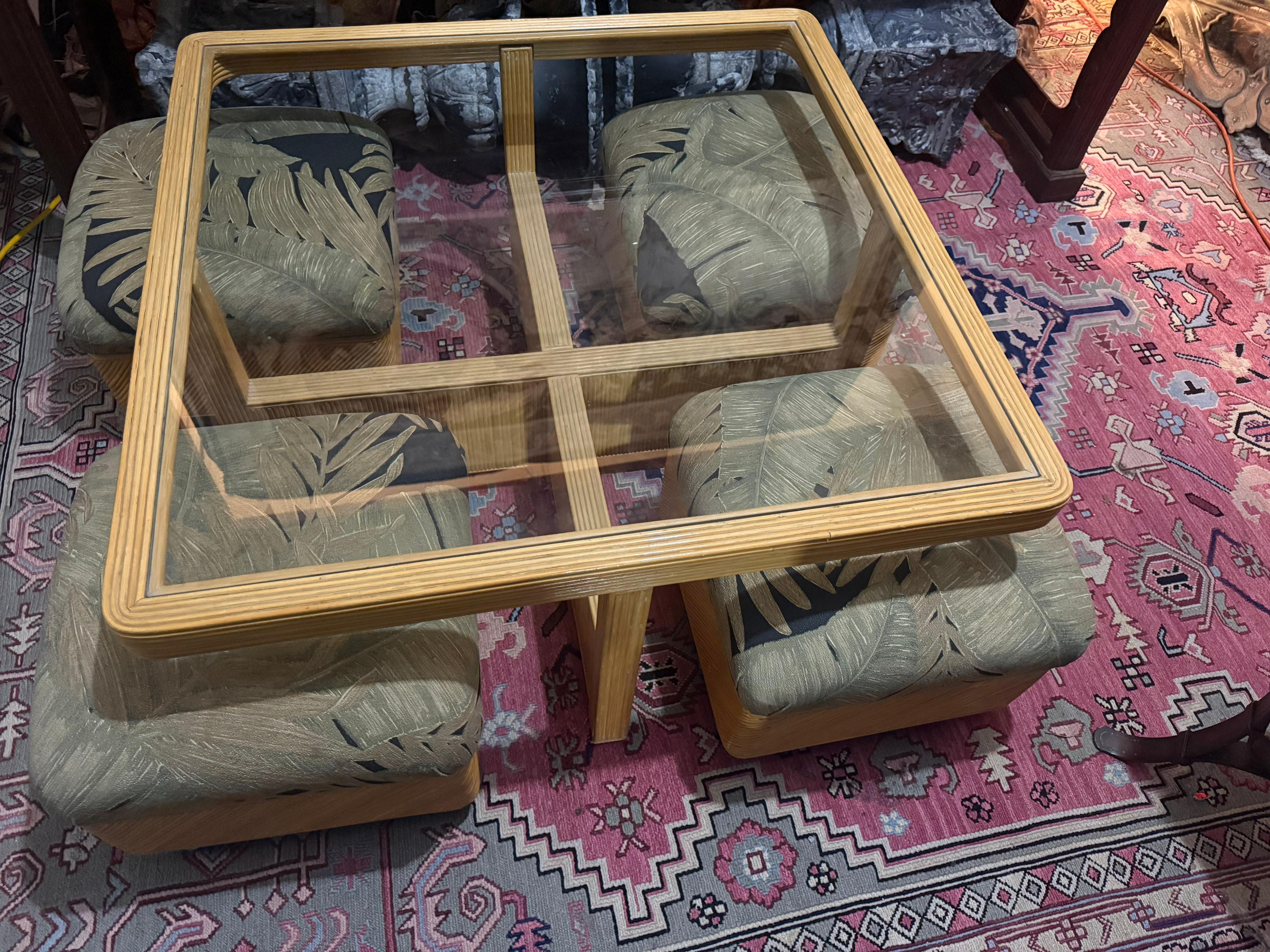 Rattan Coffee Table Set