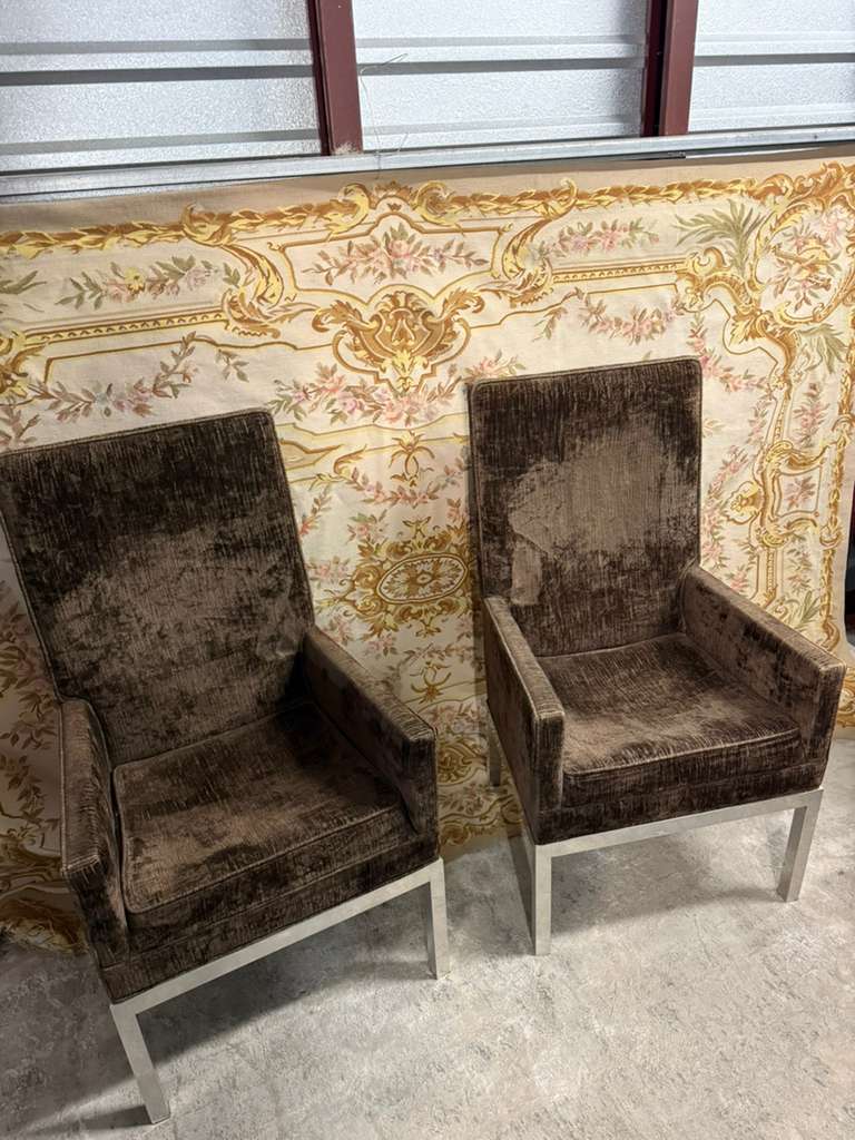 Chocolate Velvet Armchairs
