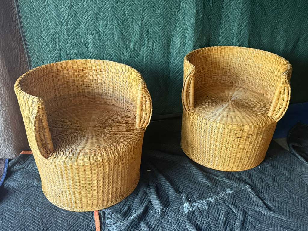 Wicker Barrel Tub Chairs